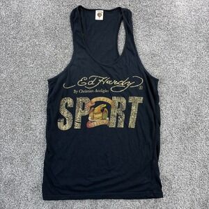 Ed Hardy Sport Tank Top Mens S Black Eagle Tattoo Sleeveless Christian Audigier